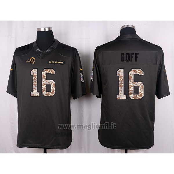 Maglia NFL Anthracite Los Angeles Rams Goff 2016 Salute To Service